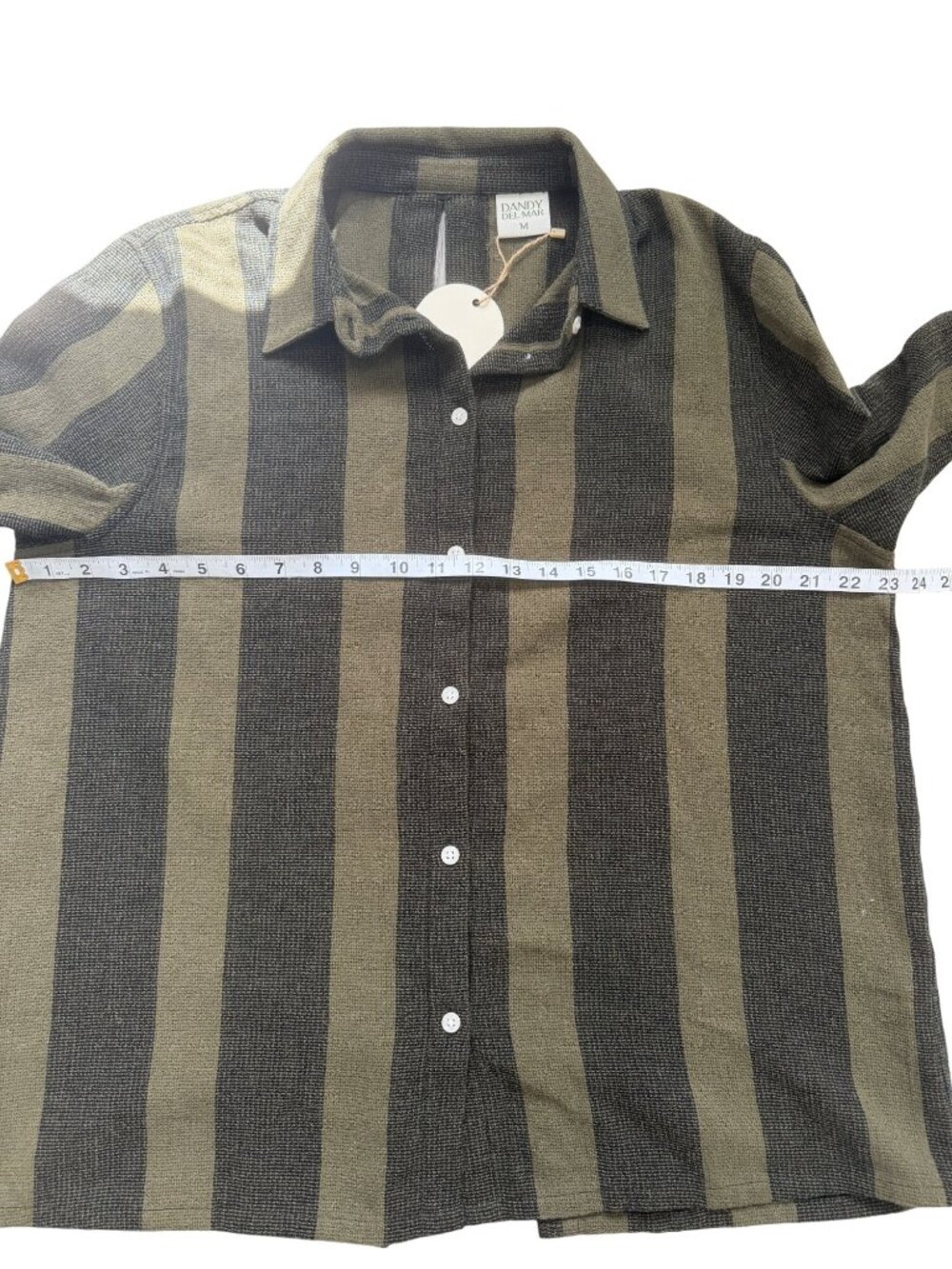 Dandy Del Mar Womens Size M Sevilla Top Onyx Green Button-Up Long Sleeve NEW - Picture 6 of 7